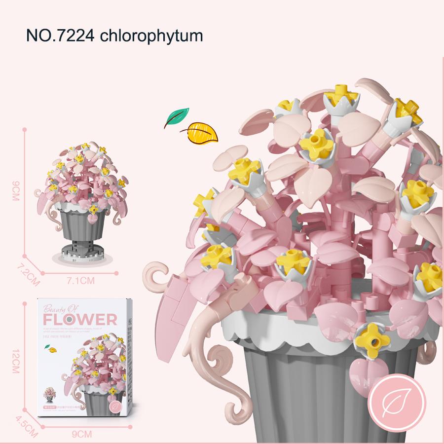 Mini Doniczka Klocki Bukiet Kwiatów Klocki Edukacyjne Zabawki dla Dzieci Prezent na Dzień Matki