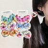 2PCS Color Hand Drawn Graffiti Heart Shape Princess Headwear Kids Elastic Hair Bands Children Hair Ropes Girls Hair Accessories