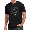 European Size Men'S Short-Sleeve T-Shirt Featuring a Crow And Celestial Design for Summer.