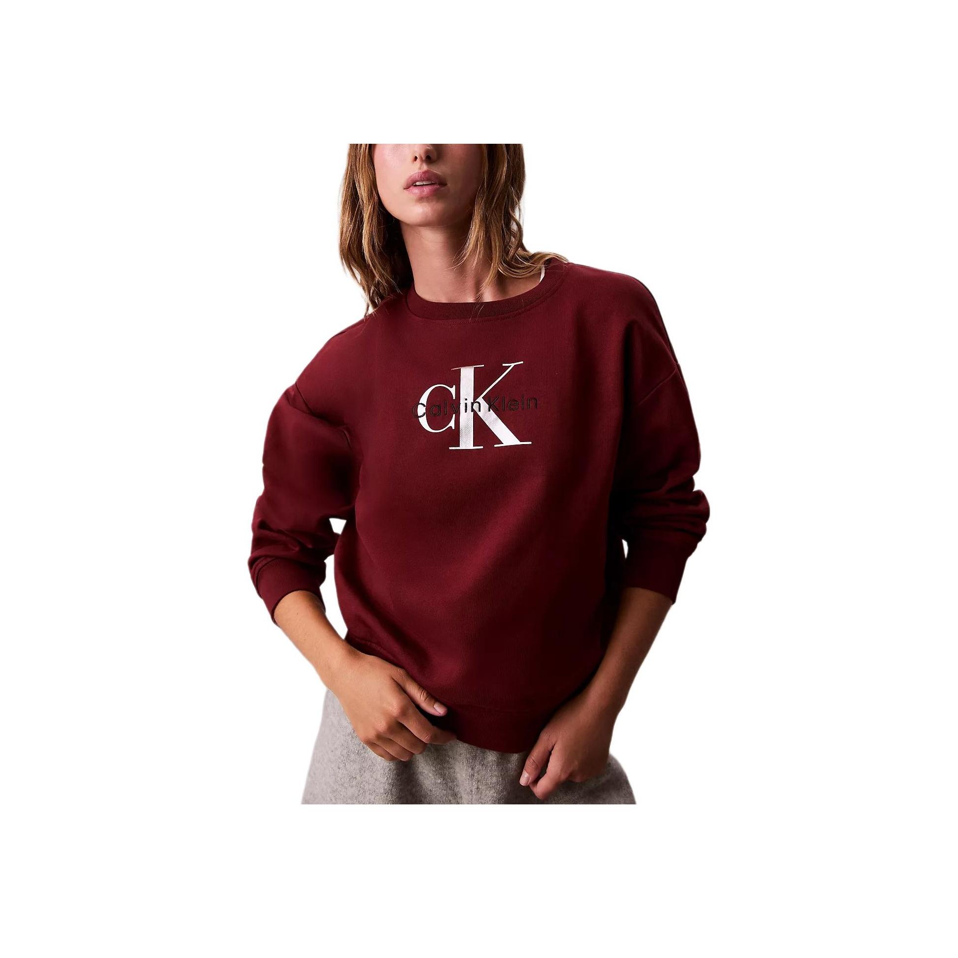 Calvin Klein Повседневный свободный крой круглый вырез мягкий приспущенный плечевой шов толстовка с длинным рукавом женские топы 47B234G-WCV XS 12400₽