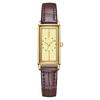 Gedi Women's Rectangle Quartz Watch - Black Crocodile Leather, Waterproof & Elegant for Daily Wear