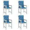 Low Backrest Chair Cushions 4 Pcs Melange Blue 100x50x4 cm Fabric