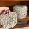 Handmade Coffee Bean Brown Yarn Set: Scarf, Hat, Earphone Case, Knitted Bag - 80g