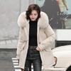 Women's Thicken Fleece Lined Drawstring Parka Windproof Warm Puffer Coat Faux Fur Hooded Down Jacket Winter Outerwear