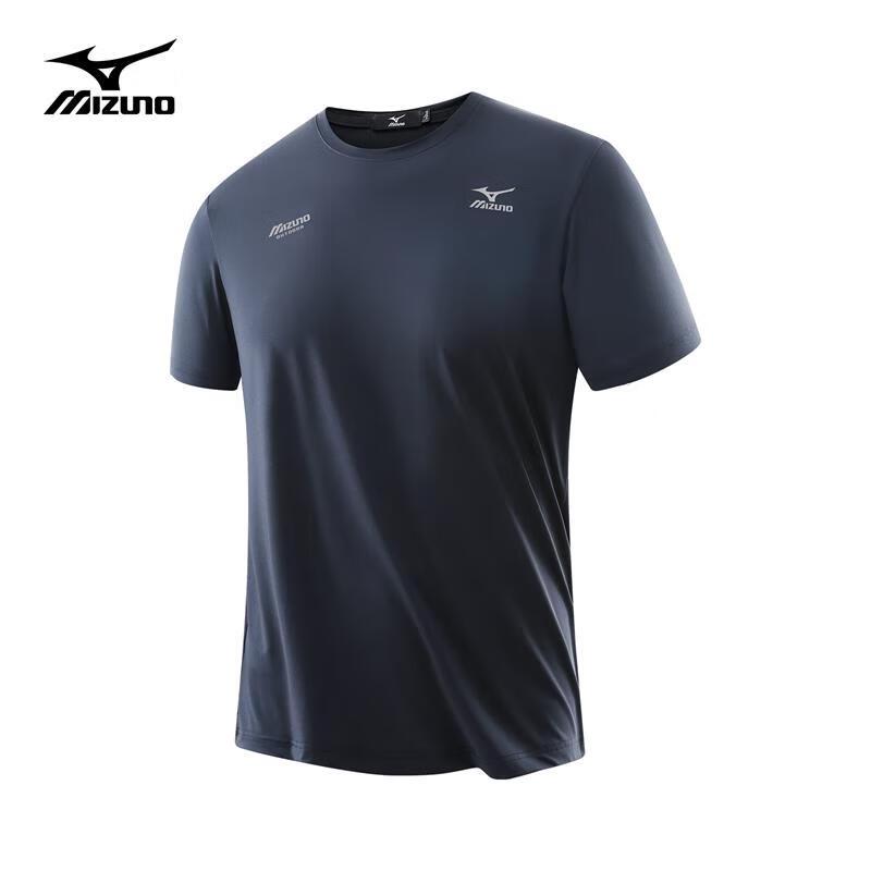 

Mizuno Men s Quick Dry Round Neck Short Sleeve T-Shirt M
