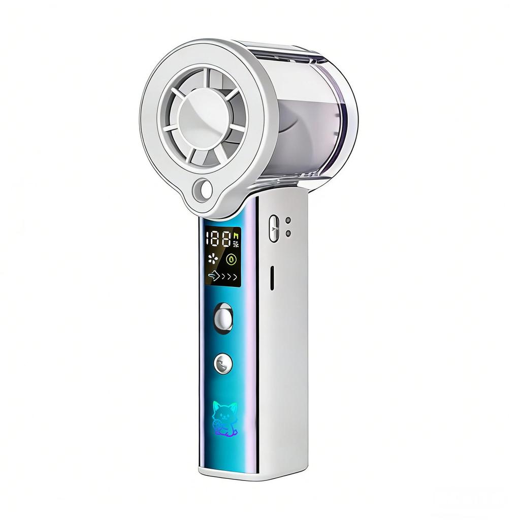 Portable Handheld Fan with Semiconductor Refrigeration Ice Compress 100 Gear Speed Rechargeable Low Noise for Outdoor Travel
