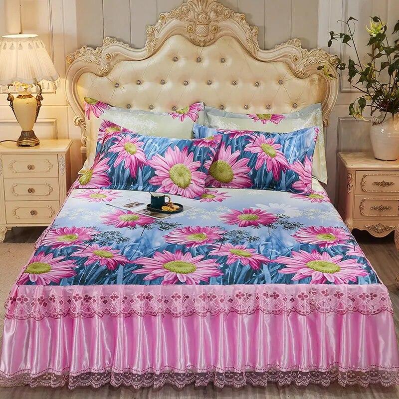 

Летняя юбка, комплект из трех предметов, кровать 1,8 м, кровать 1,5 м, 1,2 м, комплект из двух предметов, кружевная юбка для кровати, крутая простыня 180x220cm 1pc