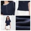 MJ STYLE Contrast Henley Collar Short Sleeve T-Shirt