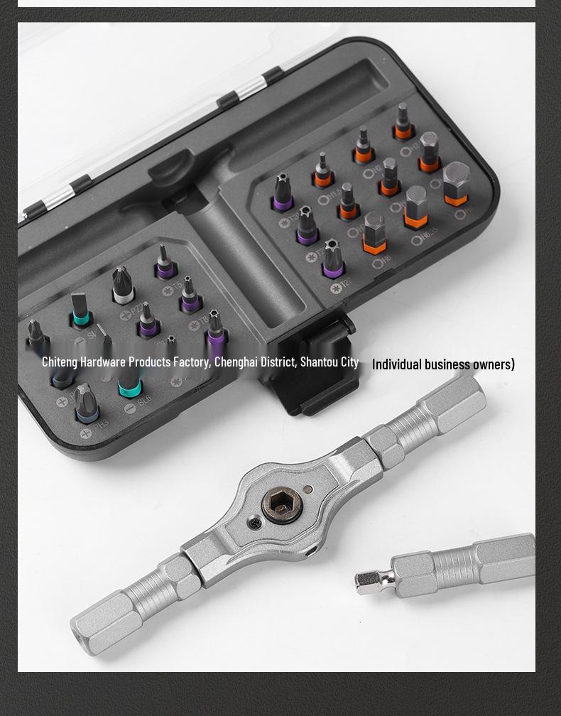 24-in-1 Industrial Alloy Steel Ratchet Screwdriver Set with Magnetic Tips