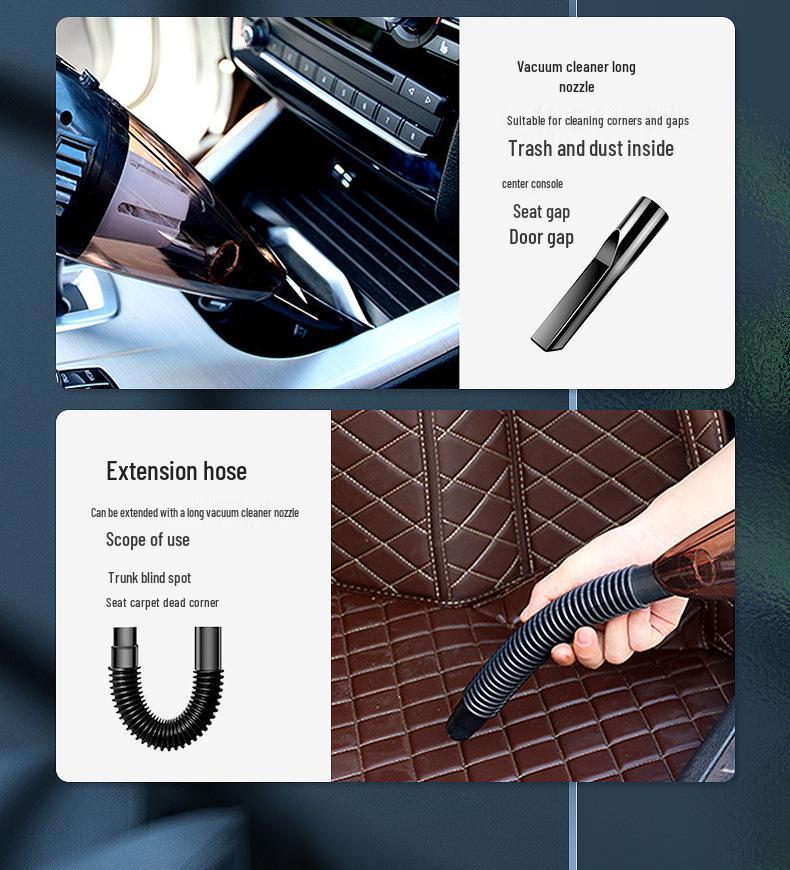 Vezeték nélküli kézi autó- és otthoni porszívó - Nagy teljesítményű, hordozható, kettős felhasználású