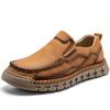 Men's Casual Shoes Genuine Leather Hand-Stitched Low-Top  Slip-On Shoes Large-Size Loafers