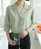 Ppaeppae Two-Collar Neck 3/4 Sleeve Blouse
