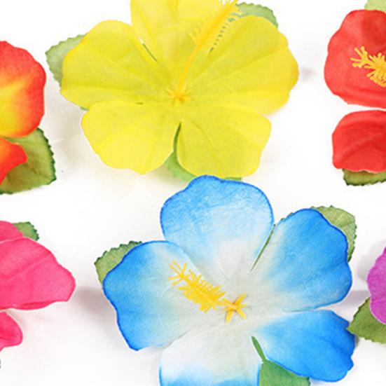 70 Pcs Hawaiian Leis Luau Party Decoration Artificial Tropical Palm Leaves Hibiscus Flowers Hula Dance Party Favors for Summer