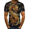 T-shirt Estiva da Uomo Girocollo Stampata in 3D Moda Versatile Traspirante Tendenza Casual