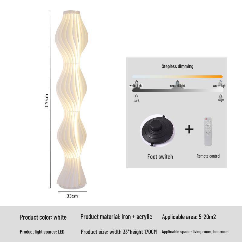 Nordic Designer Floor Lamp: Atmosphere Light with Art-Inspired Grass Skirt for Bedroom or Living Room.
