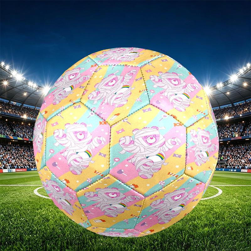 Care Bears Print Size 5 Soccer Ball, PU Wear Resistant Football for Match Training and Daily Practice, Birthday Gift for Soccer Fans
