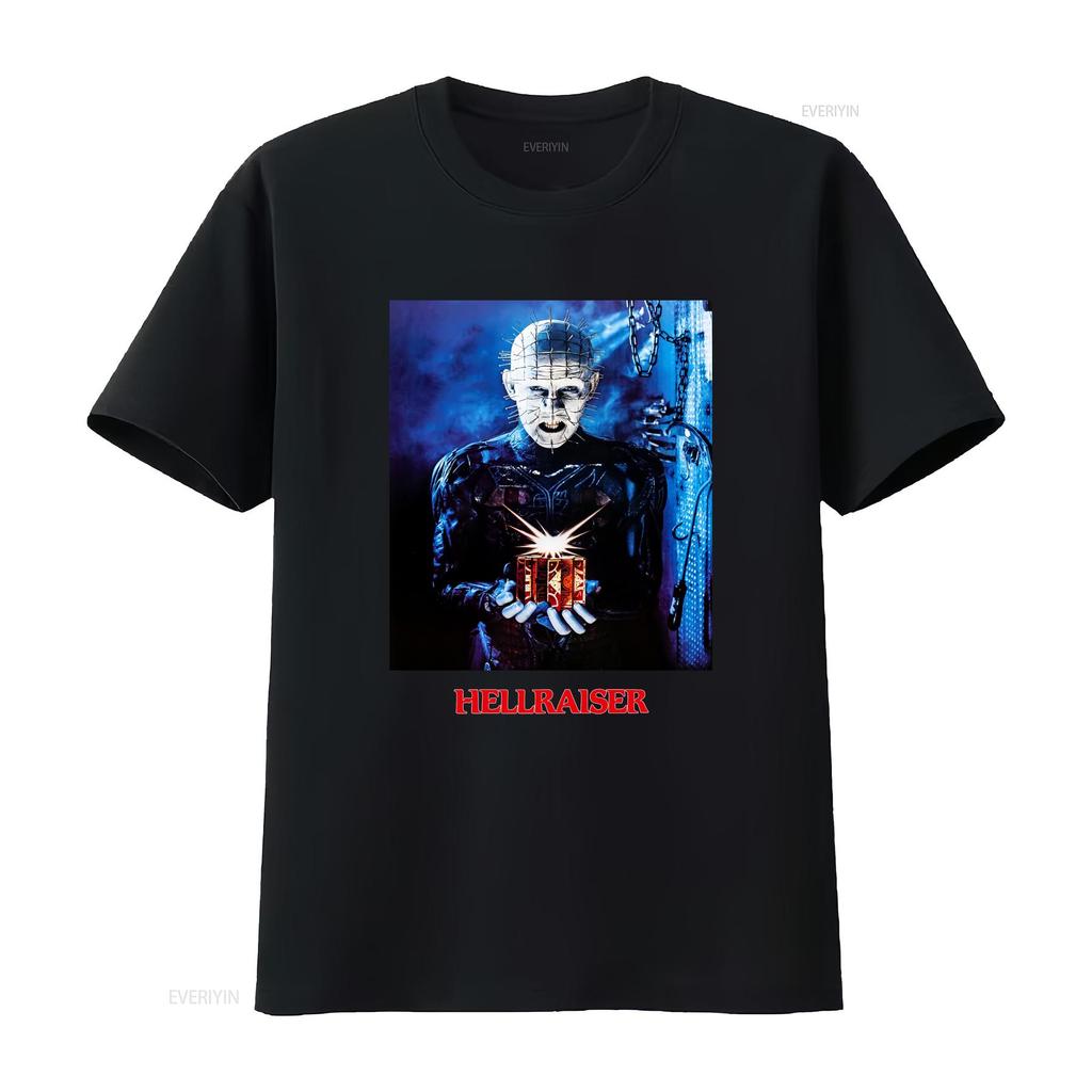 Hellraiser Pinhead T Shirt horror movie vintage Washed homme Stretched streetwear Soft Comfortable Unisex designer clothes