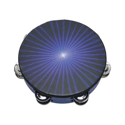 Tambourine 8in Handheld Percussion Jingles Bell Instrument for Children Adult Blue
