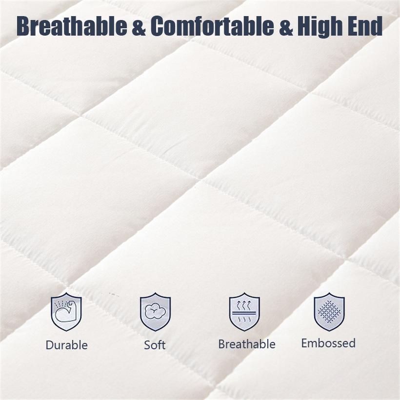 Thicken Six Sides All Inclusive Mattress Protector Zippered Fitted Bed Sheet Quilted Mattress Pad Soft Mattress Cover Washable