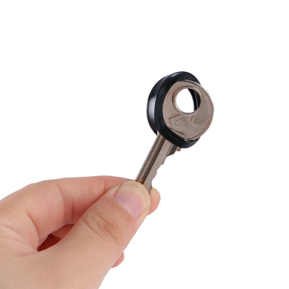 8pcs Soft Hollow Mixed Color Round Home Keys Cap Silicone Key Covers Keyring
