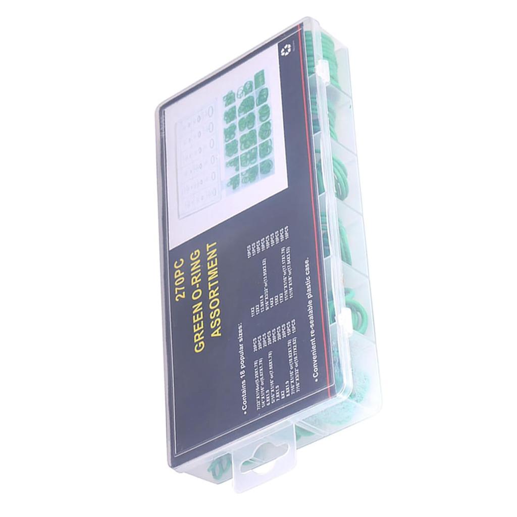 270Pcs 18 Sizes Assortment Kit Rubber O Ring Air Conditioning HNBR O Ring Set for Insulation Gasket Washer Seals Air Conditioning Car Auto Vehicle