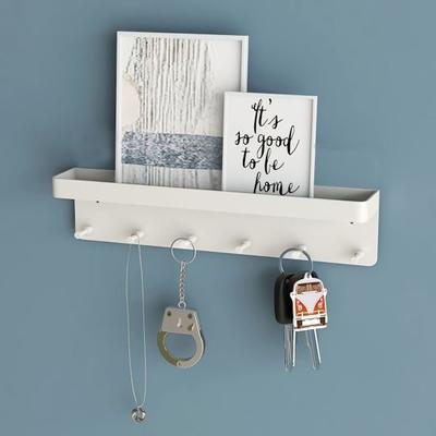 Yousheng Kitchen Storage Rack Organizer with Hooks Easy To Install No-Drill Wall-Mounted Organizer Kitchen Utensil Holder with Shelf