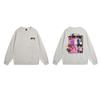 Unisex Oversized Crewneck Fleece-Lined Cotton Sweatshirt With Dice Letter Print Winter Casual Wear