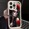 Phone Case for iPhone 17 Air 16E 15 16 Pro Max Catrina Beautiful Rose Girl Skull Cover 14 Plus 13 12 Mini Soft Shell Silicone Fu