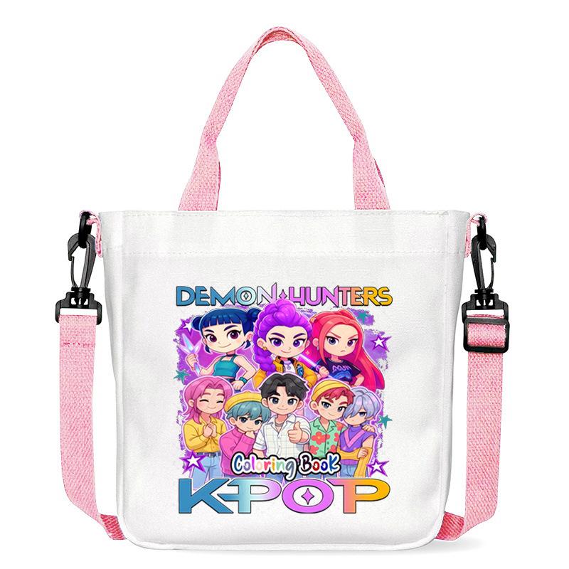Anime Cartoon Print Student Go Out Portable Handbag Large Capacity Casual Canvas Bag