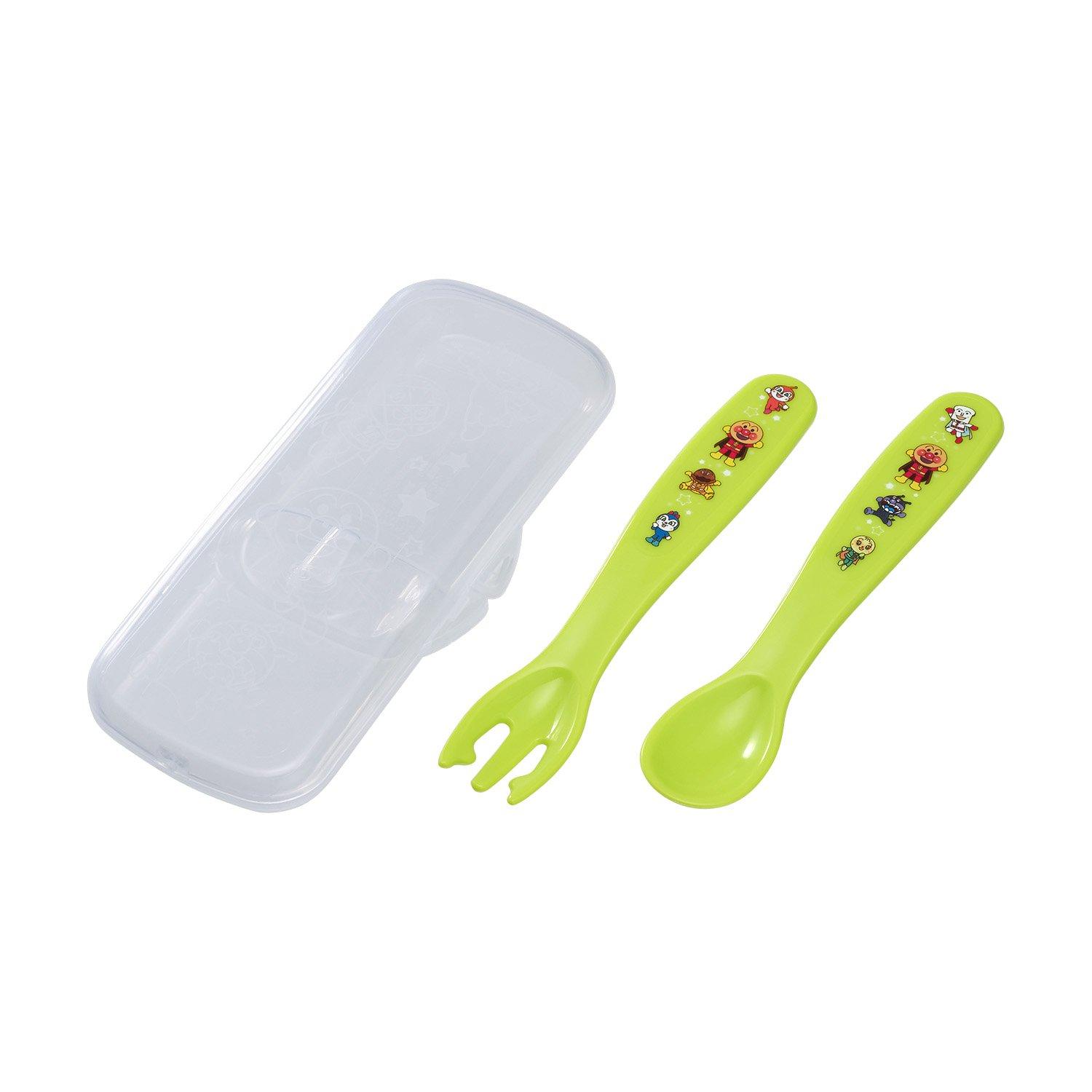 

Rec Anpanman Tableware with Case Spoon and Fork Children s (Green)