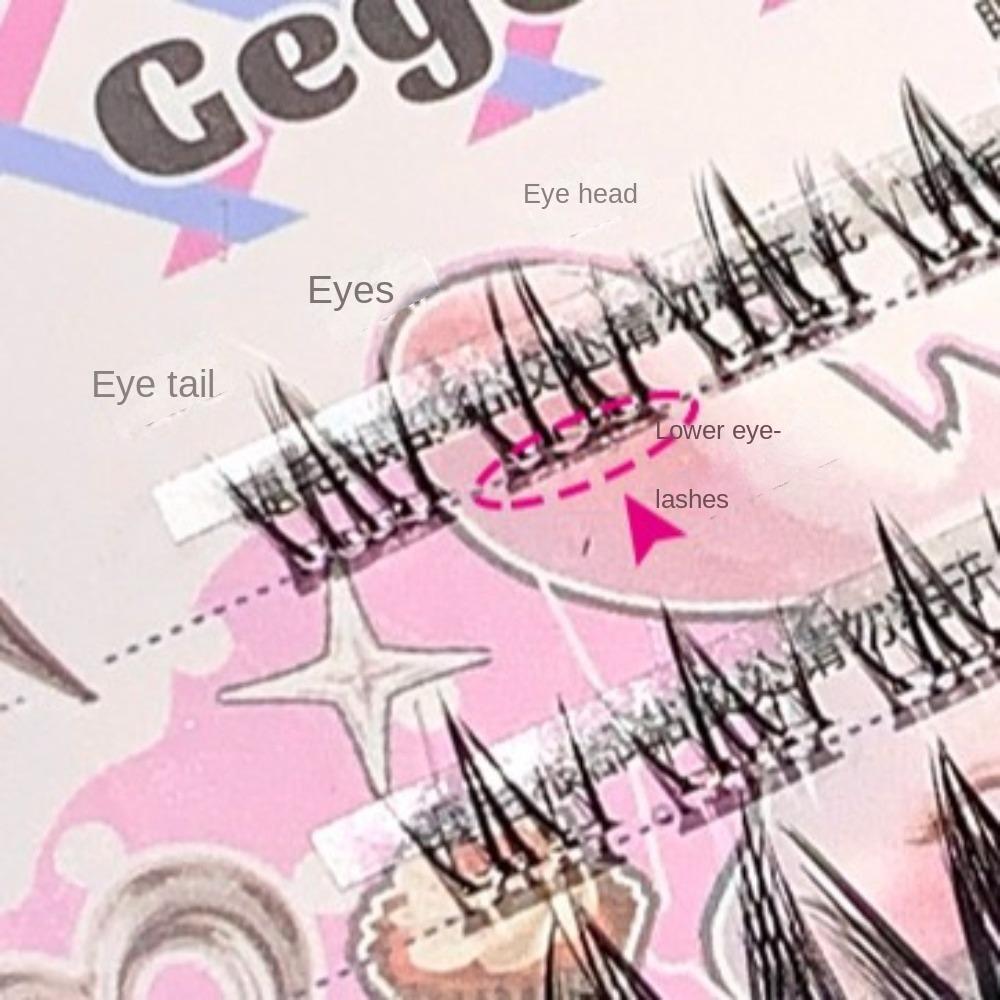 Wispy Adhesive False Eyelashes Reusable Glue Free Fake Lashes Fluffy False Eyelash Clusters Lady