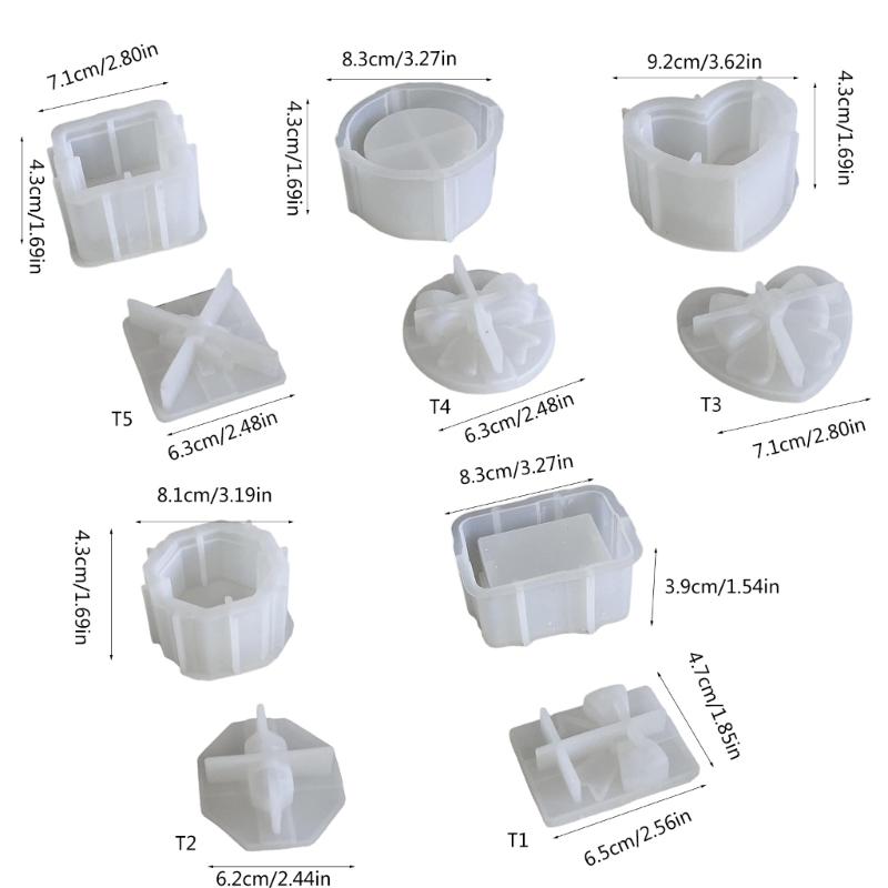 DIY-Harz-Bastelform-Set, Schmuck-Organizer, Silikon-Geschenkbox-Formen für Heimdekorationen und Geschenk-Aufbewahrungsbox mit Deckel