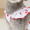 Sommerkleid für Hunde, süßes Erdbeermuster, Schleifendekor, Prinzessinnen-Kleidung, Haustierrock mit Traktionsring, atmungsaktive Welpenkleidung für kleine Hunde und Katzen