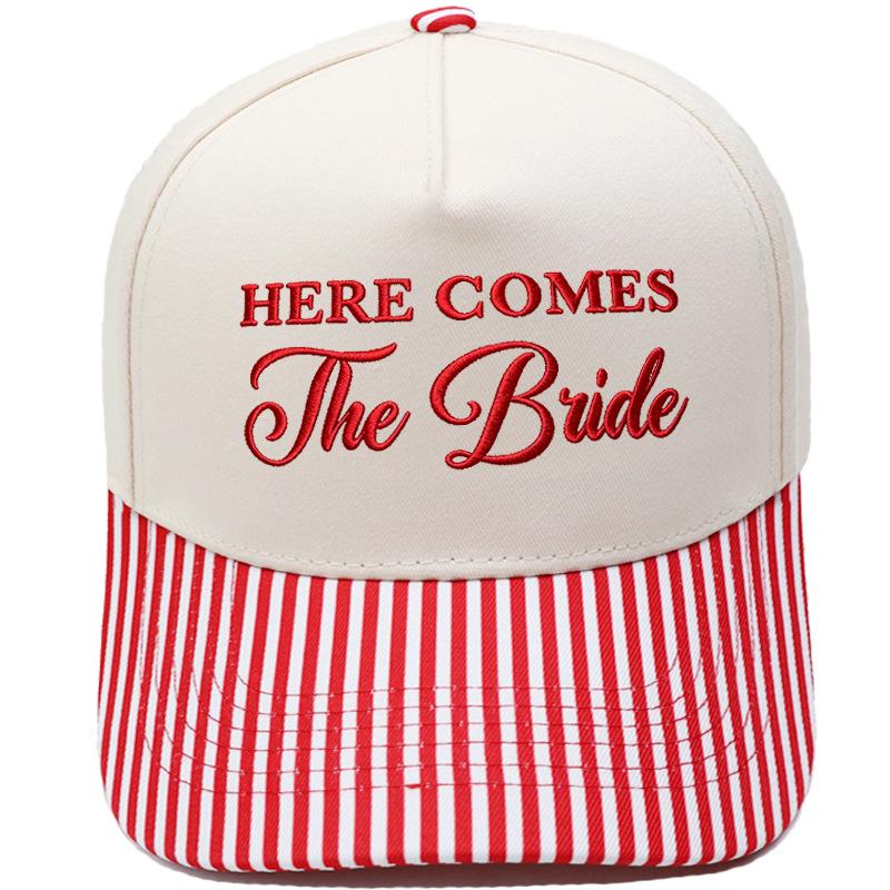 HERE COMES The Bride Embroidery Color Matching Truck Driver Hat Bride Wedding Party Shade Dad Hat