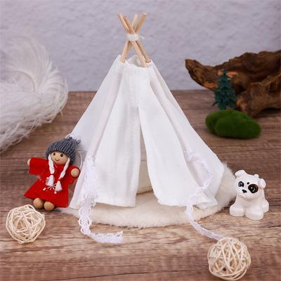 1:12 Puppenhaus Outdoor Reise Camping Weißes Zelt Kit Mit Teppich Kissen Puppenhaus Miniatur Feengarten Mikro Szene Dekor Spielzeug