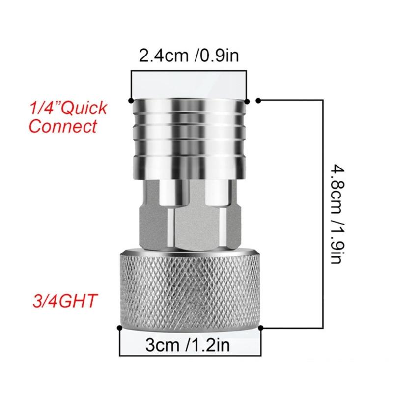 Professional 3/4 Inch To 1/4 Inch Garden Hose Connector Adapter For Efficient Water Flowing And Leakproof Seal