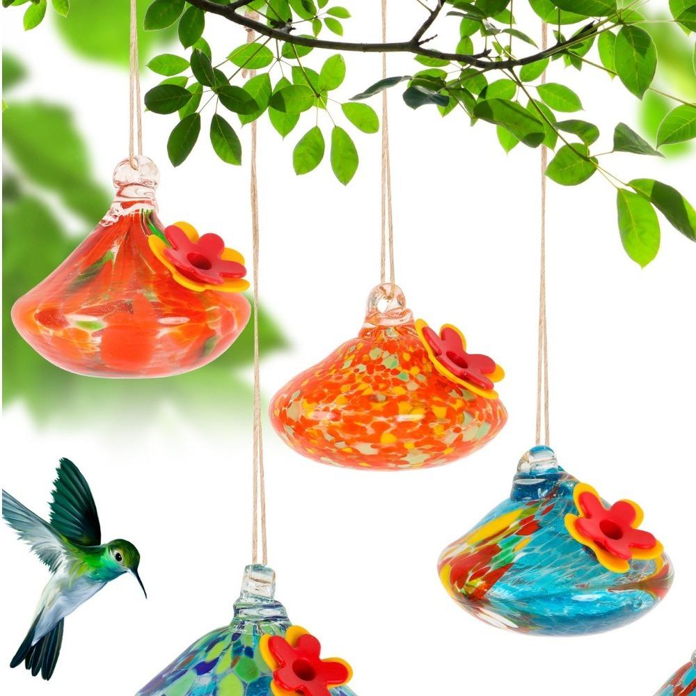 Creative Droplet Shaped Hummingbird Feeder Hanging Practical Bird Feeder Glass Ball Bird Drinking Fountain For Window