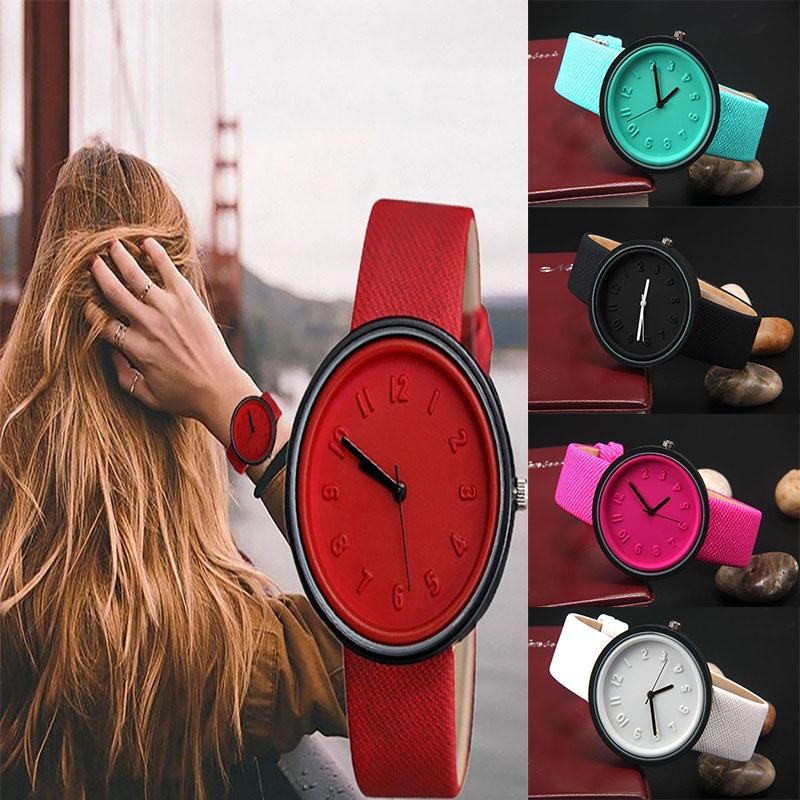 Elegant Fashion Number Dial Simple Round Wrist Watch Bracelet For Women
