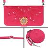 (Rose red ) Flip Case for Samsung Galaxy A17 Sunflower Leather Wallet with Card Slot Stand with A Long Lanyard Kickstand Protective