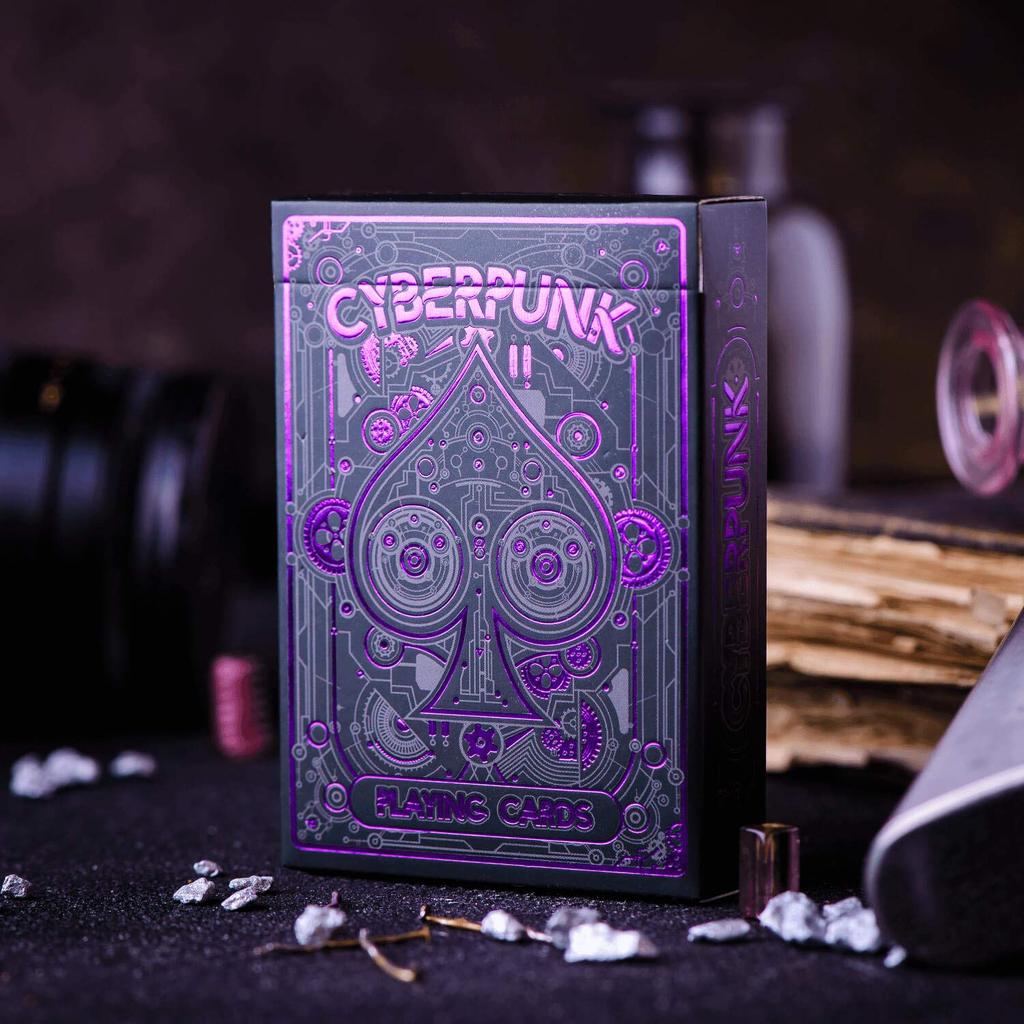 Cyberpunk Violet Cardistry Copii Adulți Pachet Negru cu Cărți de Poker Cyberpunk Unice, & E-Book, Cărți.