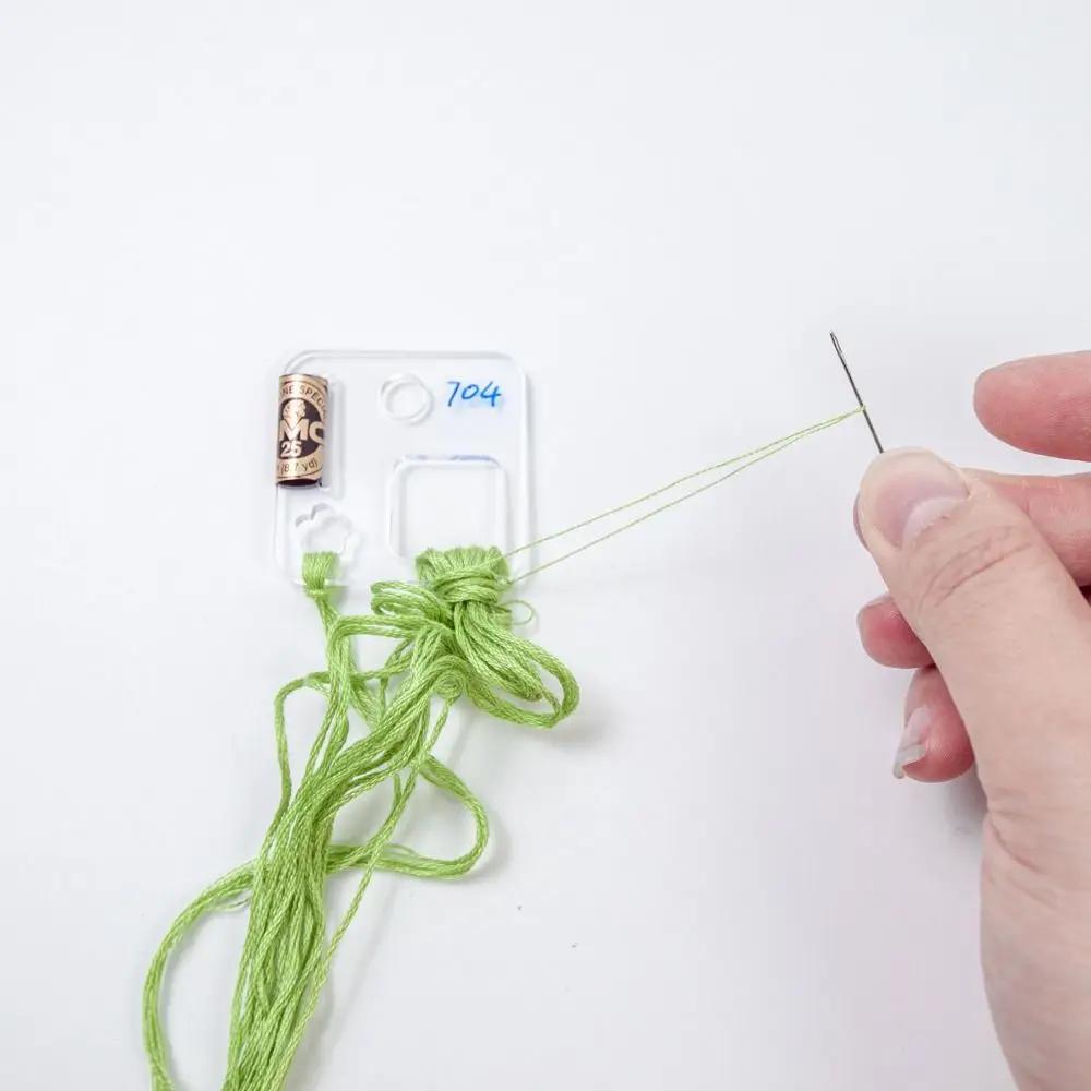 Transparent Acrylic Winding Board Embroidery Thread Holder Bobbins Floss Organizer Cross Stitch Storage Holder Stitch Holder