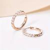 Xiaomi Boucles d'oreilles créoles minimalistes demi-rangs pavés de zircons lisses pour femmes, petites, fines, brillantes, en cristal, mini cercles