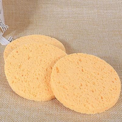 10 Stück Natürliche Holzfaser Gesichtswasch-Reinigungs-Rundschwamm Make-up-Werkzeug Frauen