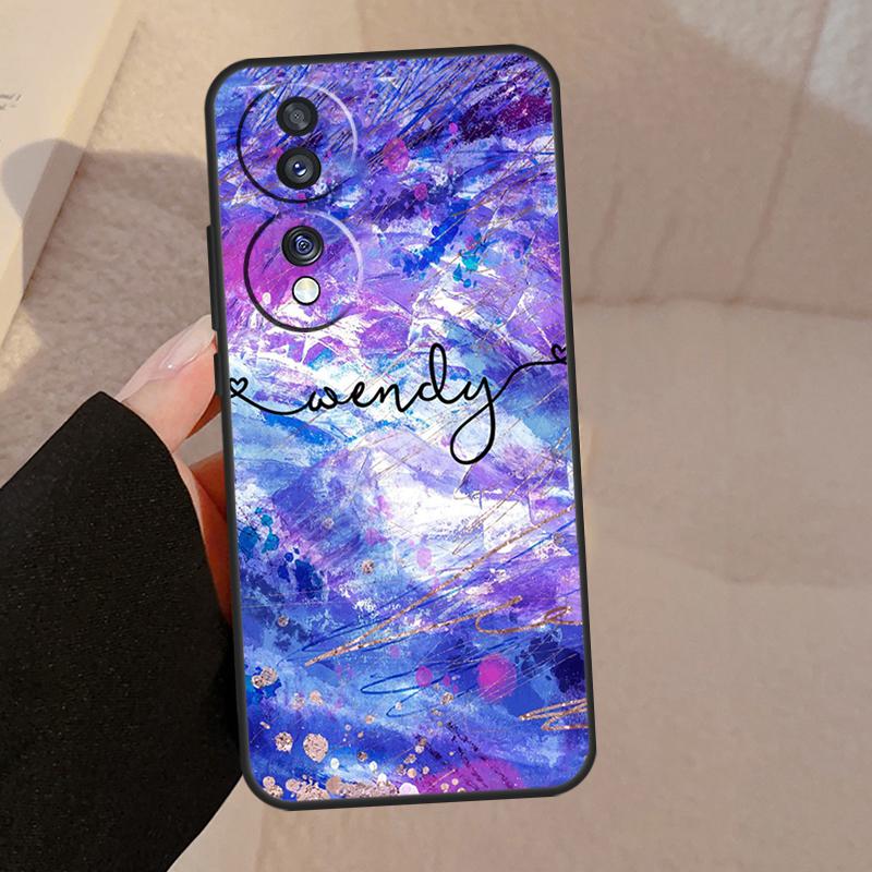 Personalised Name watercolour Case For Honor Magic 5 Lite Pro 50 70 90 8X 9X X6 X7 X8 X9 Honor X6a X7a X8a X9a X9b Cover