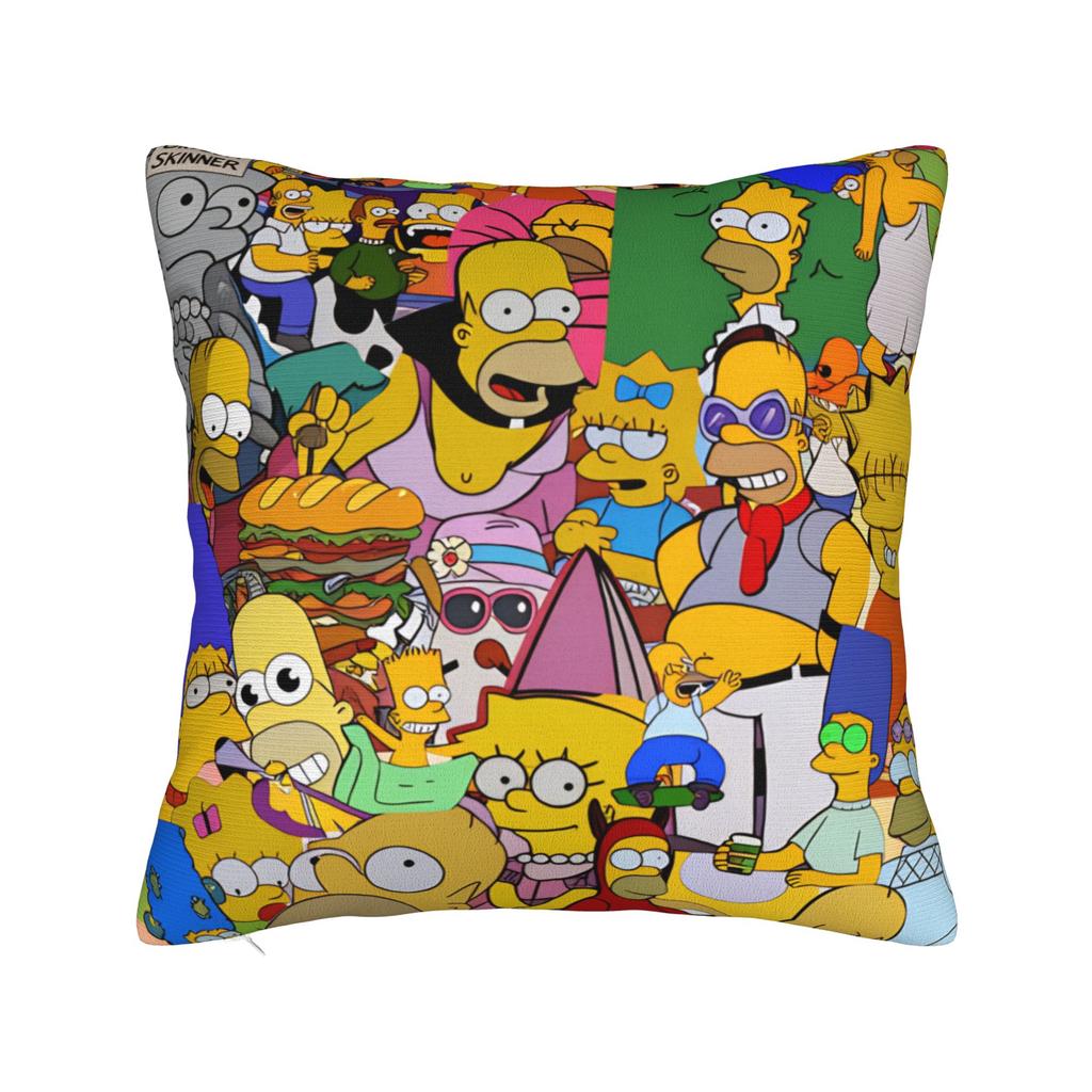 Funny Cartoon S-Simpsons Family Portrait Pillow Case Comfy Pillow Cover For Chair Sofa Home Decor Fashion Cushion Cover