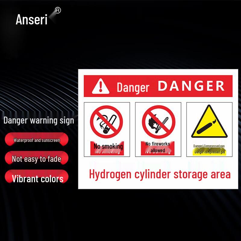 Ancairui PVC Hydrogen Cylinder Storage Warning Sign