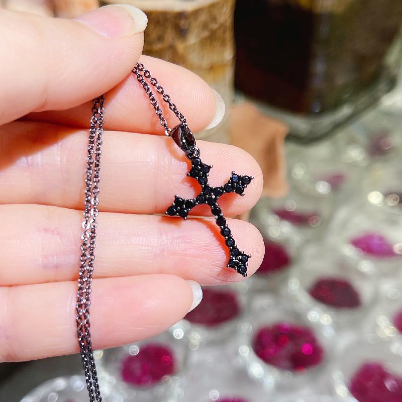 Collier avec pendentif croix en diamant et zircon de haute qualité – Chaîne de clavicule hip-hop européenne/américaine pour hommes et femmes