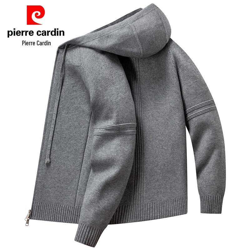 Pierre Cardin Men's Hooded Knitted Cardigan with Cashmere Blend