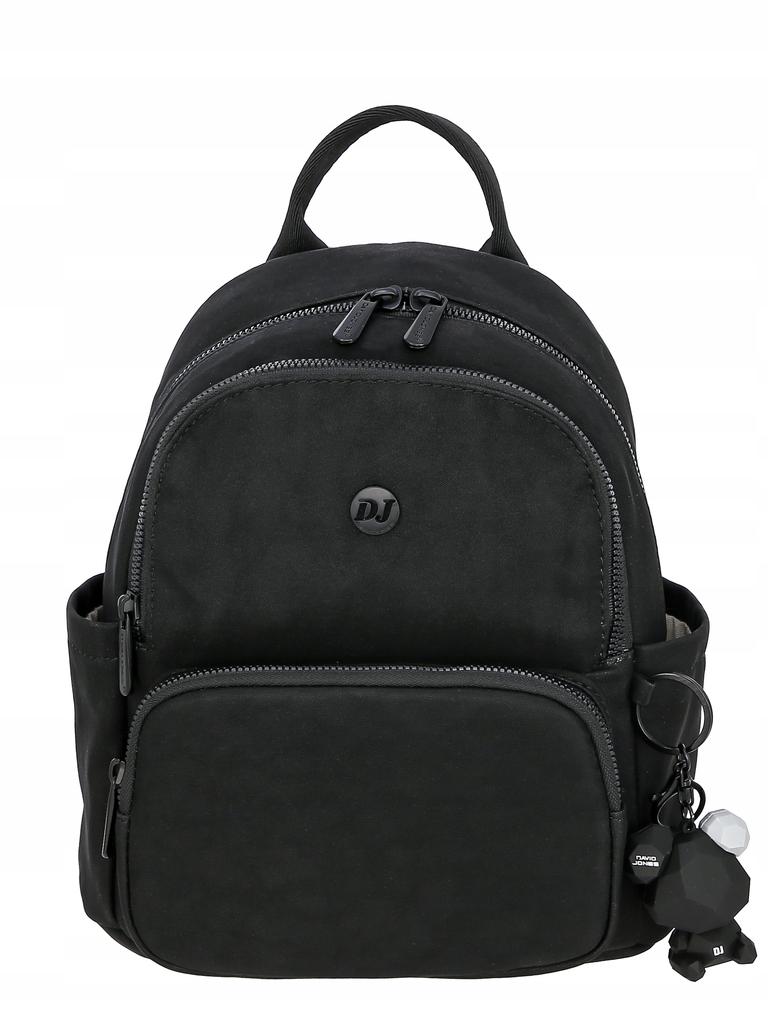 David Jones Women's Small City Backpack, Eco-leather, Black