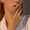 Exaggerated Snake Print Finger Band, Adjustable Open Snake Ring, Three-Dimensional Winding Design Animal Ring for Jewelry Gift